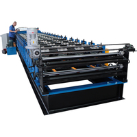 Machine de formage de rouleaux de toiture en tôle de fer pressée à double couche en acier profilé en zinc pour la fabrication de tuiles de toiture vitrées
