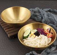 Bol à ramen japonais en acier inoxydable doré de 7 pouces, à double paroi, isotherme, moderne, réutilisable, prix usine