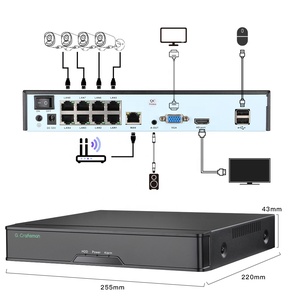 GR-N8016H1-P8(AG) NVR de 16 Canales 4K 8MP con 8 Puertos POE Compatible con Cualquier Cámara de Seguridad IP POE como G.Craftsman, Hik-vision, Da-hua, <span class=keywords><strong>Uniview</strong></span> - Product Image 3