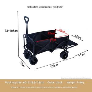 Custom Logo 10 Inch Draagbare Opvouwbare Auto Wagon Gemakkelijk Draag Handwagen Nacht Markt Stall <span class=keywords><strong>Trolley</strong></span> PlatforKamperen - Product Image 5