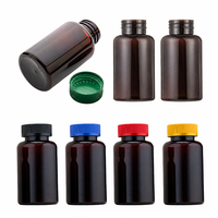 Flacon rond en PET ambré sûr, non toxique, résistant à l'humidité, conteneur pour pilules de 200 ml pour l'emballage de compléments vitaminiques