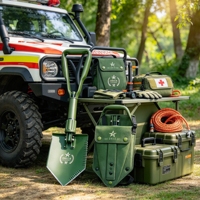 Pelle pliante robuste L&P pour creuser des tranchées, randonnée, aventures en plein air, pelle pliante de style allemand