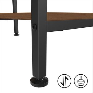 Bureau d'ordinateur industriel avec 2 étagères <span class=keywords><strong>de</strong></span> rangement, bureau d'écriture rustique, poste <span class=keywords><strong>de</strong></span> travail <span class=keywords><strong>pour</strong></span> la maison, le bureau, la chambre à coucher, <span class=keywords><strong>l</strong></span>'étude - Product Image 6