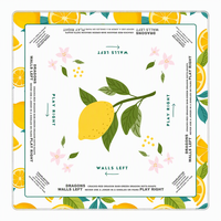 Tapis de Mahjong Américain Xusheng à Imprimé Floral Citron, en Caoutchouc, Écologique, Durable, Antidérapant, Réduction du Bruit, pour 4 Joueurs, Lavable