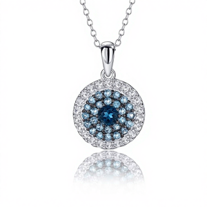 Pendentif vintage en alliage de la série Counterattack, incrusté d'opale, de tourmaline et de saphir blanc synthétique, à motif géométrique - Product Image 1