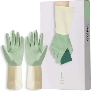 Guantes para el hogar guangzhou üretici doğal kauçuk ev mutfak temizlik eldiveni guantes para limpieza hogar