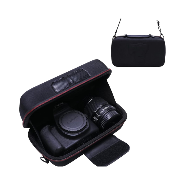 Black EVA Waterproof Camera Case for Canon EOS Rebel R100/R50/T7/R5/R6 Mark II/R7/R8/90D/5D Mark IV Sony for Nikon DSLR SLR 18-5