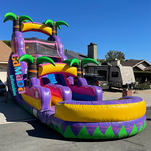 Tobogán Acuático Inflable de Alta Calidad <span class=keywords><strong>con</strong></span> Diseño de Palmeras, Castillo Inflable, Toboganes Acuáticos para <span class=keywords><strong>Eventos</strong></span> Comerciales al Aire Libre - Product Image 4