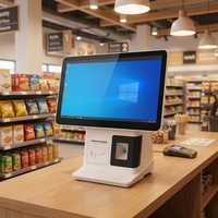Terminal POS Táctil Capacitivo de 15.6 Pulgadas con Impresora Térmica Integrada de 58 mm, Escáner de Código de Barras 2D Opcional, Android/Windows 1366x768