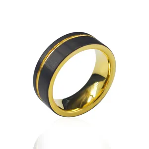 Anel de aço de tungstênio para casamento, noivado, masculino e feminino, anel de tungstênio