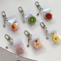 Zomerse frisse meisjesachtige hartvormige telefoonhanger fruit sleutelhanger appel perzik peer watermeloen kleine vork hanger voor dagelijkse handtas styling