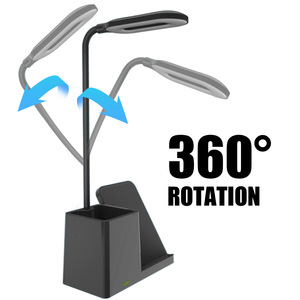 15W Wireless Charging Pen Holder Vertical Mobile Phone Wireless Charging <b>Stand</b> Desktop Office LED Eye Lamp - Product Image 5