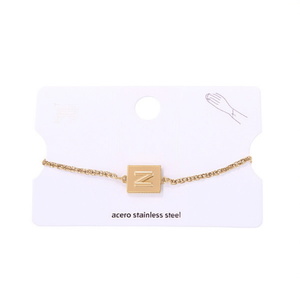Bracciale Angelina in Acciaio Inossidabile Placcato Oro con Lettera M, Unisex, Regalo alla Moda - Product Image 1