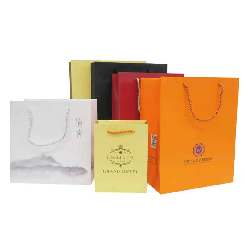 Sacola de compras de papel kraft de luxo com alça personalizada, sacola de papel para presente de arte, caixa de joias, sacola de papel para presente