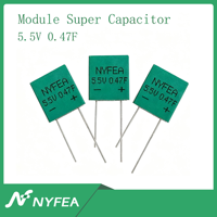 Supercapacitors 5.5V 0.47F/1.0F/1.5F NM5R5 Series Sealed High Capacitance Wire Leads -40+70℃ for Digital Electronics