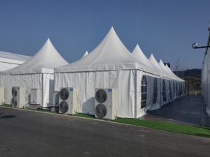 Tente <span class=keywords><strong>Pagode</strong></span> 6x6m en Alliage d'Aluminium et Tissu PVC, Imperméable Intérieur/Extérieur Toutes Saisons, pour Mariages - Product Image 1