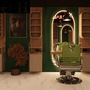 Barbiere negozi di Interior Design professionale parrucchiere bancone negozio di barbiere Set di mobili di personalizzazione salone di bellezza arredamento - Product Image 4