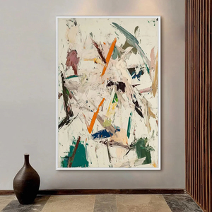 Dondurulmuş Akış Dokulu Soyut Impasto Yağlıboya Tablo Modern Kanvas Üzerine El Boyaması Dokulu Duvar Sanatı Büyük Nötr Çerçeveli Resim - Product Image 5