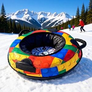 <b>Snow</b> Tube Slide Heavy Duty Winter Inflatable Foldable <b>Sled</b> Safety Kids Outdoor <b>Snow</b> Games Durable Cold Proof Material - Product Image 1