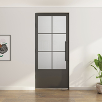 Portes battantes en verre transparentes modernes TengYu avec cadre métallique pour la décoration intérieure, surface finie, garantie 1 an