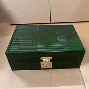 Cajas y estuches de madera verde de lujo personalizados de fábrica con 8 ranuras para guardar relojes, con logo, organizadores de relojes para hombre y mujer - Product Image 5