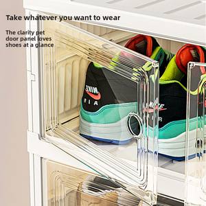 Vente en gros : Présentoir à chaussures empilable, transparent, multi-usages, pliable, amovible, sans installation, au design moderne et épuré, pour baskets - Product Image 2