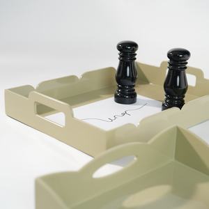 Plateau de service en laque artisanal raffiné, élégant plateau décoratif brillant, pièce artisanale de qualité supérieure pour la décoration intérieure moderne - Product Image 3