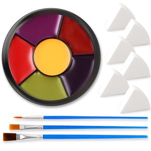 Kit <span class=keywords><strong>de</strong></span> Pintura Facial y Corporal <span class=keywords><strong>de</strong></span> 6 Colores para <span class=keywords><strong>Halloween</strong></span> con Esponja y Brocha, Maquillaje <span class=keywords><strong>de</strong></span> Zombi, Payaso, Joker, Alien, Bruja - Product Image 1