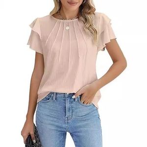 T-shirt à manches courtes ajusté à cordon de serrage avec imprimé peinture à l'huile Euro-Chic - Haut indépendant sexy et polyvalent pour femmes - Product Image 6
