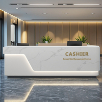 Bureau de réception haut de gamme moderne et minimaliste pour hôtels Salons de beauté Bars Barber Shops Company Front Desks Made Wood for Gym Use