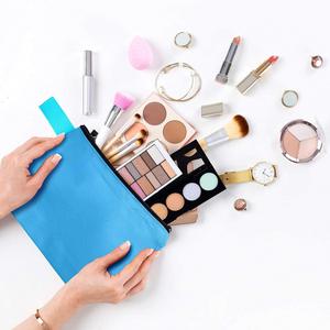 Multipurpose Cotton Travel <b>Makeup</b> Bags Canvas Cosmetic Bags With Zipper Plain Blank Toiletry Bag - Product Image 4