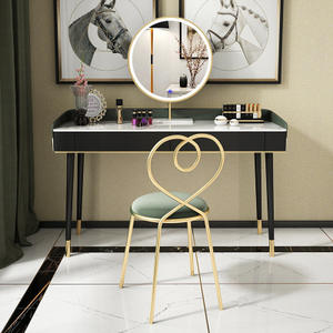 Table en <span class=keywords><strong>fer</strong></span> <span class=keywords><strong>forgé</strong></span> en <span class=keywords><strong>bois</strong></span> massif de style nordique, table de toilette en peinture piano, coiffeuse pour salon de beauté - Product Image 4