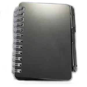 A5 New style custom Metal shell business notebook with pen black paper note