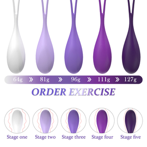 <strong>Kegel</strong> <strong>Vagina</strong> <strong>Balls</strong> Exercise System Set of 5 Premium Silicone <strong>Kegel</strong> <strong>Ball</strong> Set Exercise Weights Control with <strong>Training</strong> Kit for Women - Product Image 2