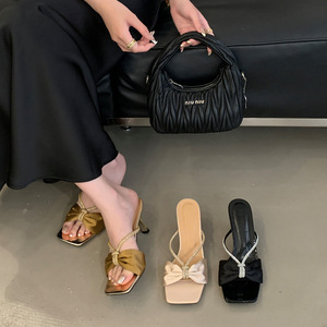 Nuevas Sandalias Mule con Pedrería para Mujer 2026, Estilo Hada Francesa, Tacón Delgado, Pantuflas Deslizantes, Elegantes Tacones Altos para Exteriores que Combinan con Vestidos - Product Image 5