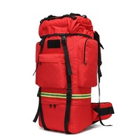 Sac à dos de randonnée grande capacité 65L pour équipe de prévention des incendies forestiers, camping en plein air et tremblements de terre