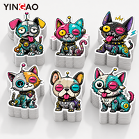 Autocollants personnalisés pour motos robotisées Cyberpunk, imperméables, résistants aux UV, adhésifs en PVC découpés, autocollants de dessin animé pour skateboards