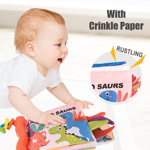 Livre en tissu froissé doux pour <span class=keywords><strong>bébé</strong></span>, jouets d'activités pour nourrissons, éducatif précoce 0-36 <span class=keywords><strong>mois</strong></span>, livre silencieux en tissu pour enfants avec poignée - Product Image 3