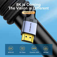 Cable HDMI 2.1 Mindpure de 48 Gbps, 8K a 60 Hz, 4K a 144 Hz, con Trenzado de Nailon, Ultra Alta Velocidad, EARC, HDR, VRR para PS5, Xbox, Sony TV, Monitor de Juegos