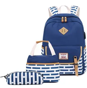 New Products BSCI Factory Fashion Kids Teenage Funky Boy Girls High School Bag Backpack Set