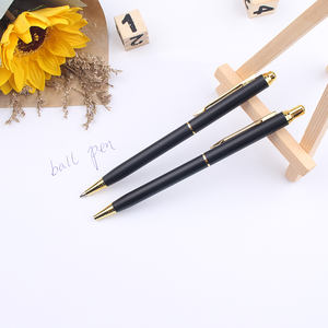 Bolígrafo de Metal con Clip Dorado y Bola Giratoria, Recuerdo de Hotel Negro, con Logotipo Personalizado - Product Image 1