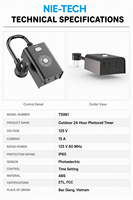 Timer Luar Ruangan 24 Jam dengan Sensor Cahaya Fotocell 15A 125V untuk Penerangan Dekorasi Liburan