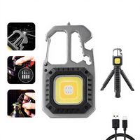 Senter Gantungan Kunci Mini COB Magnetik Isi Ulang Bright Bird 750lm Tahan Air LED Dapat Diredupkan Alat Perbaikan Darurat untuk Berkemah & EDC