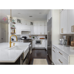 Cổ Điển Mỹ phong cách trắng Shaker tủ bếp PVC cửa kết thúc gỗ rắn melamine Board MDF thép không gỉ sử dụng nhà - Product Image 2