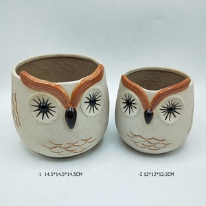 <span class=keywords><strong>Amazon</strong></span> Venta caliente nuevo producto hecho en China regalo de cerámica carnosa olla universal buho cerámica pote de flor jardín - Product Image 2