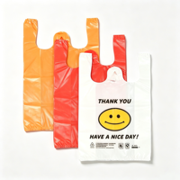 Sacs en plastique pour T-shirts, HDPE recyclable, épaisseur 0,12 mm, logo personnalisé pour les supermarchés et les entreprises