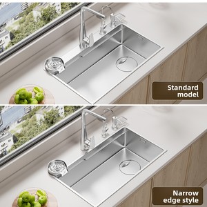 MOSHE 316L Japanse stijl nano rechthoekige keukenkraan grote enkele bak verdikte roestvrijstalen groentewasbak - Product Image 5