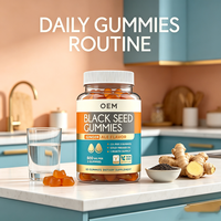 Bioby OEM Marque Privée Premium Gommes d'Huile de Nigelle Naturelle 500mg Saveur Ale au Gingembre Pressée à Froid pour le Soutien Immunitaire Non-OGM