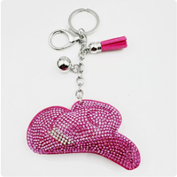 Pendentif en forme de coq kaki scintillant entièrement orné de strass avec pompons, ornement suspendu de haute qualité, porte-clés le plus vendu