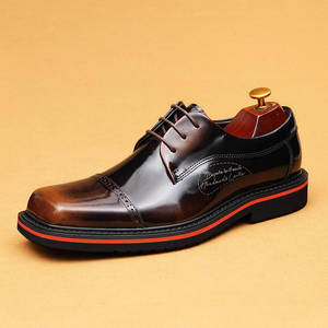 Zapatos Oxford de Cuero Genuino Impermeables para Hombre, Hechos a Mano, Formales, de Negocios, Casuales, con Correas y Hebilla Antideslizantes, Color Verde Perenne - Product Image 1